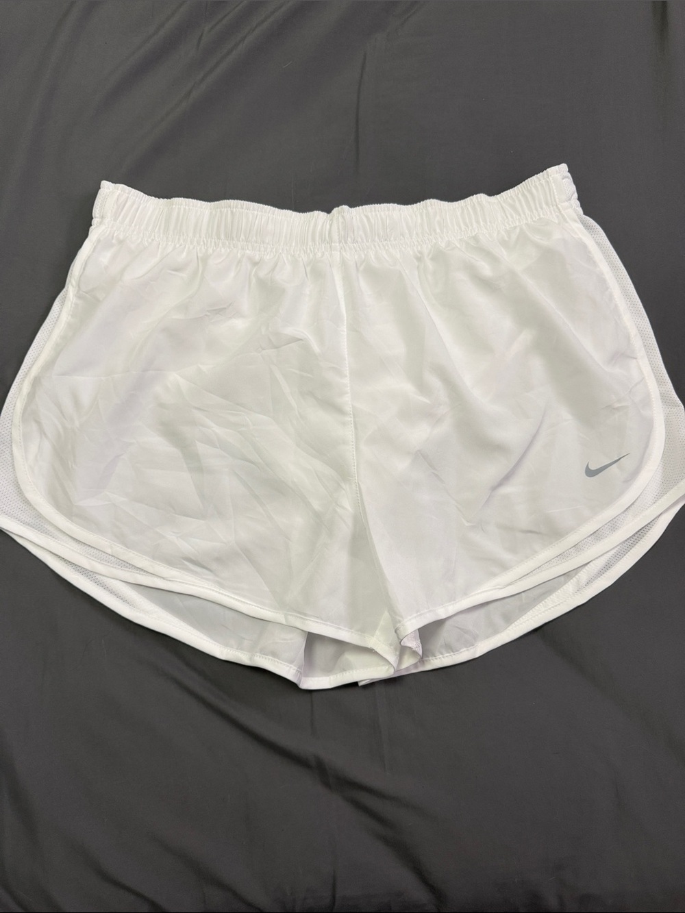 Nike Women’s White Athletic Running Shorts with Reflective Swoosh